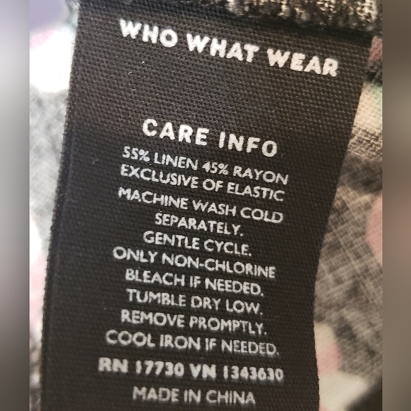 Who What Wear Garden Floral Bardot Top Cropped Linen Blend Size Medium - Picture 11 of 15